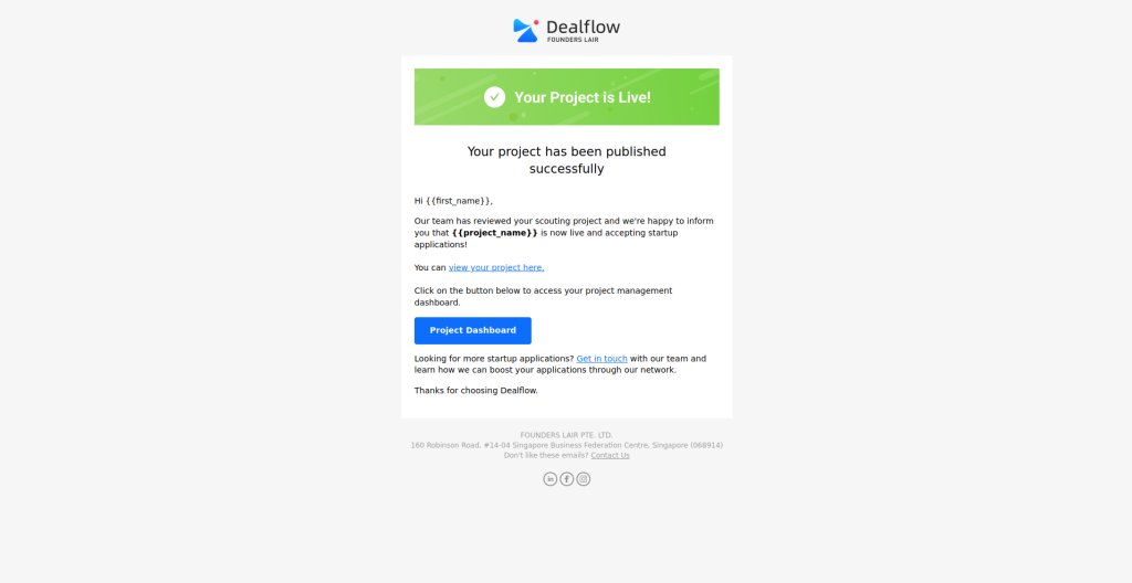 Startup program is live on Dealflow and applications are open