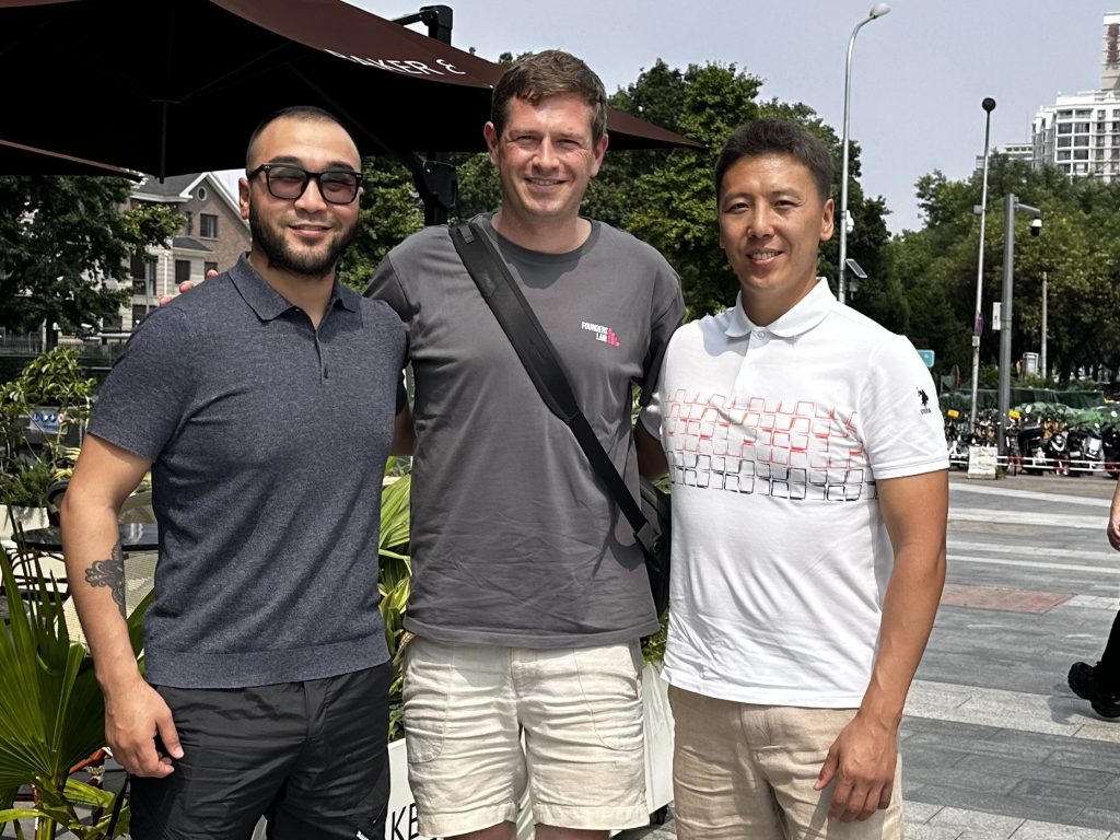 Founders Lair CEO, Jelte A. Wingender meets startup ecosystem builders Zolboo and Purevsuren from Mongolia in Beijing. 