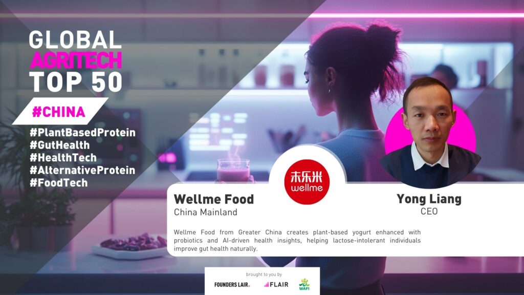 Wellme Food from Greater China creates plant-based yogurt enhanced with probiotics and AI-driven health insights, helping lactose-intolerant individuals improve gut health naturally.